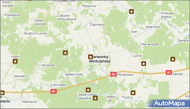 mapa Czerwonka Szlachecka, Czerwonka Szlachecka na mapie Targeo