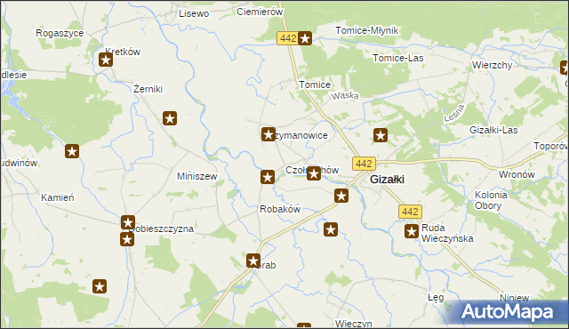 mapa Czołnochów, Czołnochów na mapie Targeo
