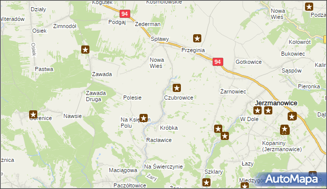 mapa Czubrowice, Czubrowice na mapie Targeo