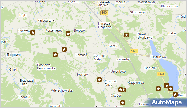 mapa Czumsk Mały, Czumsk Mały na mapie Targeo