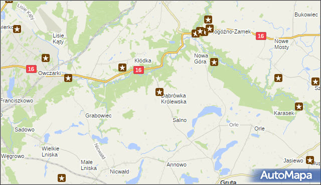 mapa Dąbrówka Królewska, Dąbrówka Królewska na mapie Targeo