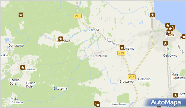 mapa Darzlubie, Darzlubie na mapie Targeo