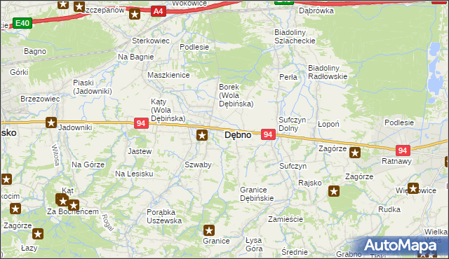 mapa Dębno powiat brzeski, Dębno powiat brzeski na mapie Targeo