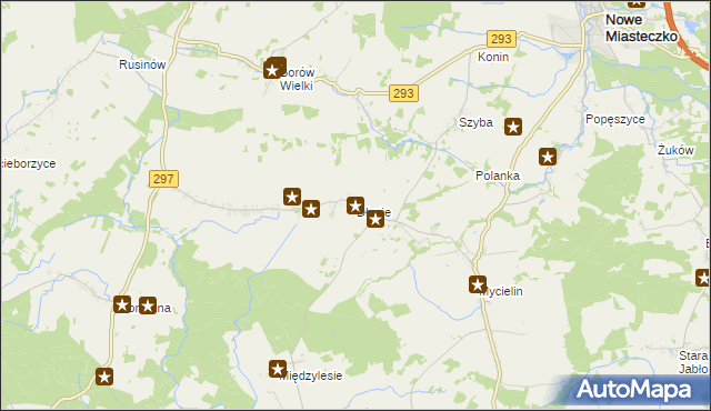 mapa Długie gmina Szprotawa, Długie gmina Szprotawa na mapie Targeo