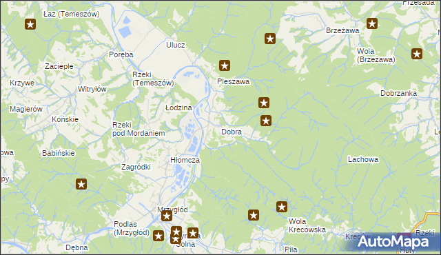 mapa Dobra gmina Sanok, Dobra gmina Sanok na mapie Targeo