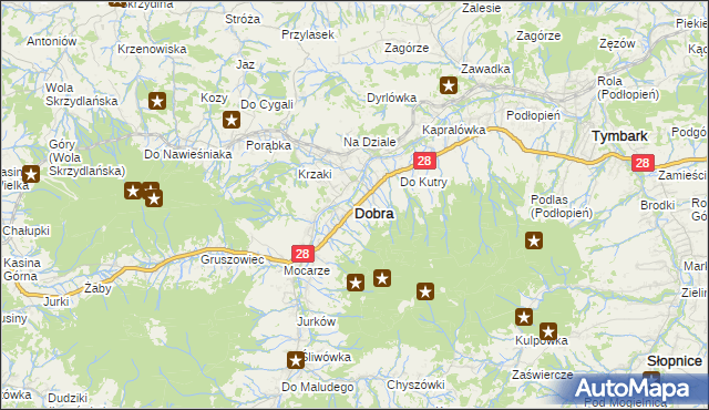 mapa Dobra powiat limanowski, Dobra powiat limanowski na mapie Targeo