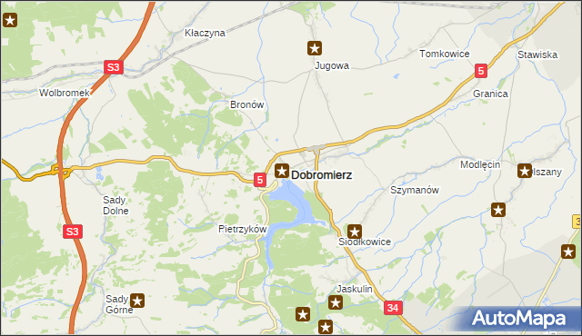 mapa Dobromierz powiat świdnicki, Dobromierz powiat świdnicki na mapie Targeo