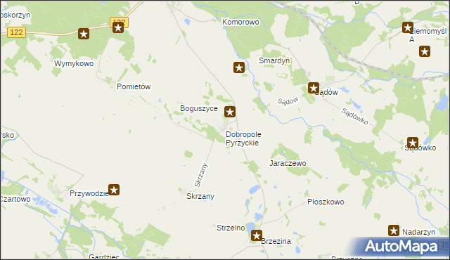 mapa Dobropole Pyrzyckie, Dobropole Pyrzyckie na mapie Targeo