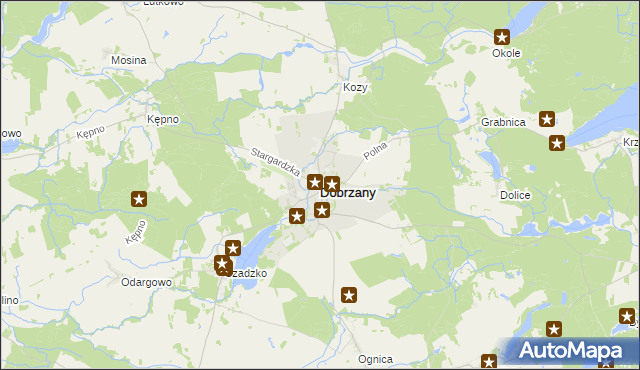 mapa Dobrzany powiat stargardzki, Dobrzany powiat stargardzki na mapie Targeo