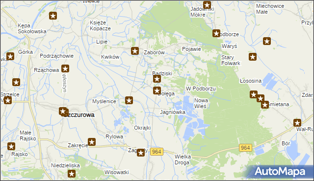 mapa Dołęga gmina Szczurowa, Dołęga gmina Szczurowa na mapie Targeo