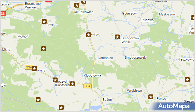 mapa Domanice gmina Wińsko, Domanice gmina Wińsko na mapie Targeo