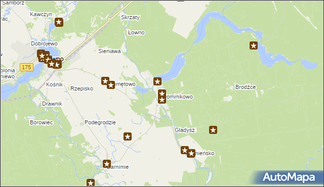 mapa Dominikowo, Dominikowo na mapie Targeo