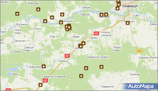mapa Draby, Draby na mapie Targeo