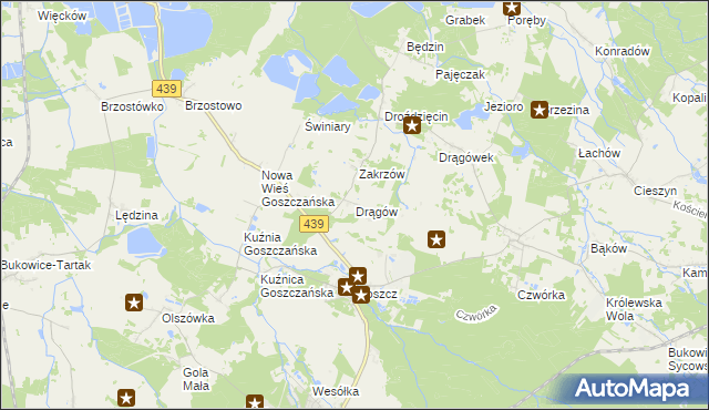 mapa Drągów, Drągów na mapie Targeo