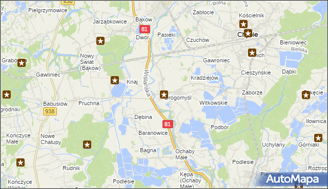 mapa Drogomyśl, Drogomyśl na mapie Targeo