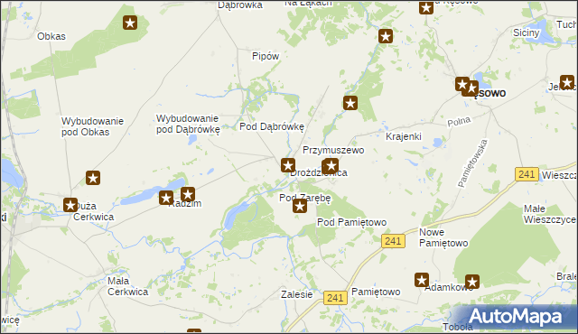 mapa Drożdzienica, Drożdzienica na mapie Targeo