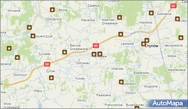 mapa Drwalew gmina Chynów, Drwalew gmina Chynów na mapie Targeo