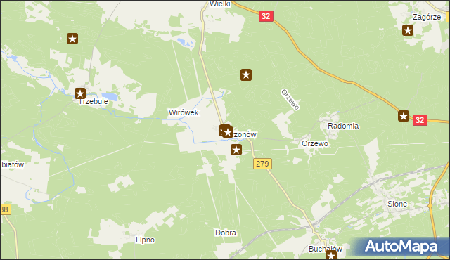 mapa Drzonów, Drzonów na mapie Targeo