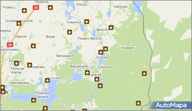 mapa Dubowo gmina Sejny, Dubowo gmina Sejny na mapie Targeo