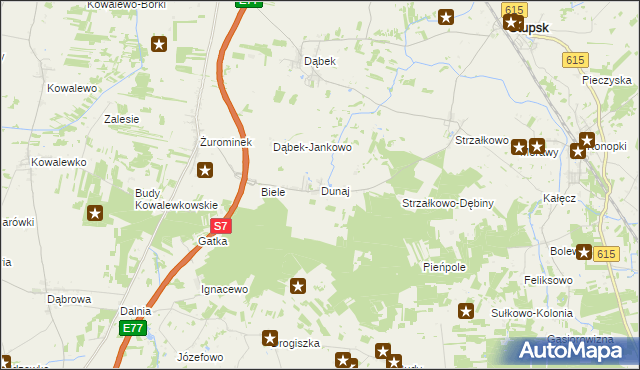 mapa Dunaj gmina Stupsk, Dunaj gmina Stupsk na mapie Targeo