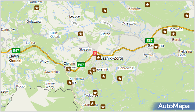 mapa Duszniki-Zdrój, Duszniki-Zdrój na mapie Targeo