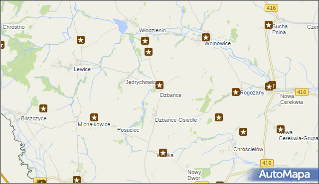 mapa Dzbańce, Dzbańce na mapie Targeo