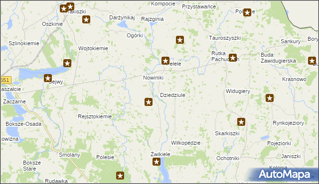 mapa Dziedziule, Dziedziule na mapie Targeo
