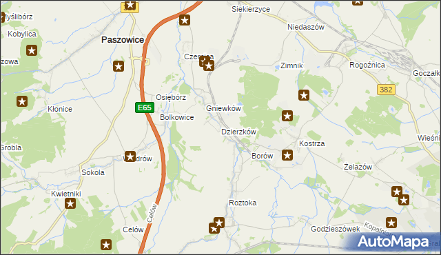 mapa Dzierzków, Dzierzków na mapie Targeo