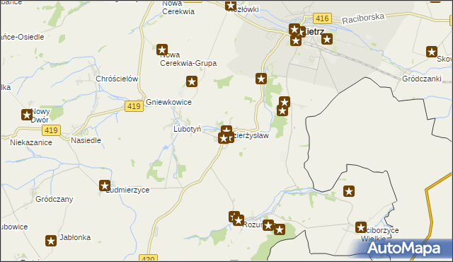 mapa Dzierżysław gmina Kietrz, Dzierżysław gmina Kietrz na mapie Targeo