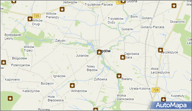mapa Fabianów gmina Błędów, Fabianów gmina Błędów na mapie Targeo