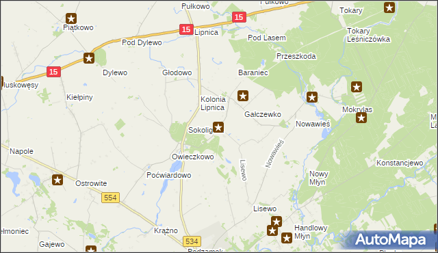 mapa Gałczewo, Gałczewo na mapie Targeo