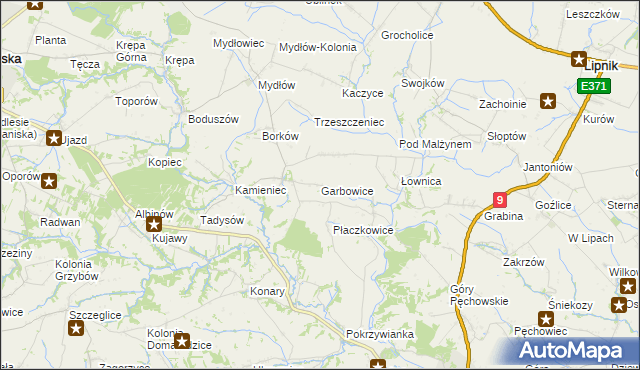 mapa Garbowice, Garbowice na mapie Targeo