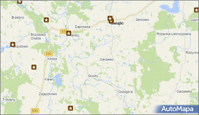 mapa Garzewo, Garzewo na mapie Targeo