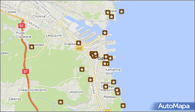 mapa Gdyni, Gdynia na mapie Targeo
