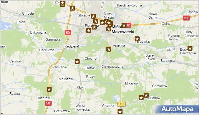 mapa Gliniak, Gliniak na mapie Targeo