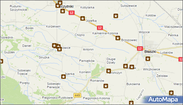 mapa Główczyn gmina Szczytniki, Główczyn gmina Szczytniki na mapie Targeo