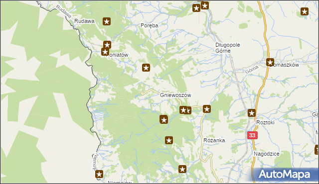 mapa Gniewoszów gmina Międzylesie, Gniewoszów gmina Międzylesie na mapie Targeo