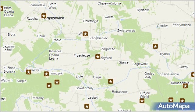mapa Godynice, Godynice na mapie Targeo
