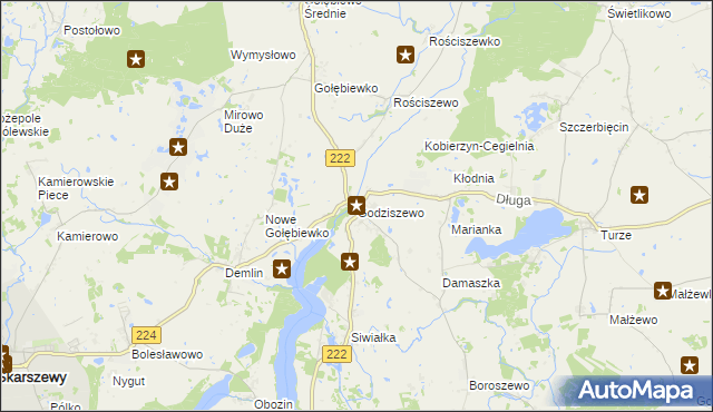 mapa Godziszewo gmina Skarszewy, Godziszewo gmina Skarszewy na mapie Targeo
