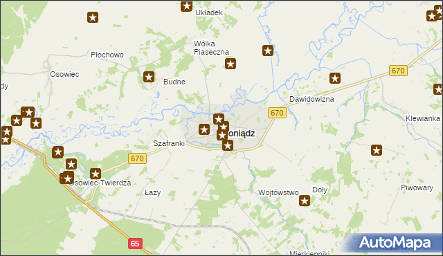 mapa Goniądz, Goniądz na mapie Targeo
