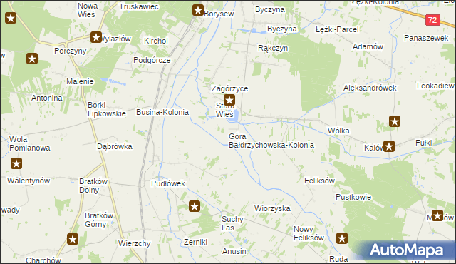 mapa Góra Bałdrzychowska-Kolonia, Góra Bałdrzychowska-Kolonia na mapie Targeo