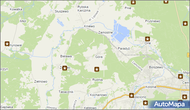 mapa Góra gmina Wejherowo, Góra gmina Wejherowo na mapie Targeo