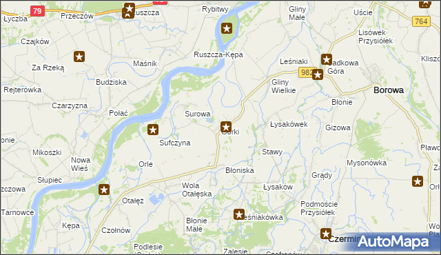 mapa Górki gmina Borowa, Górki gmina Borowa na mapie Targeo