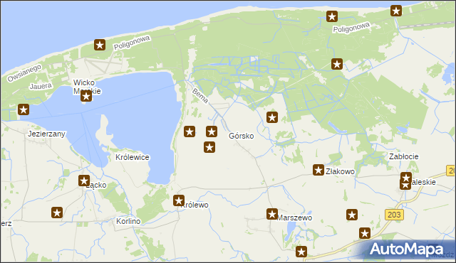 mapa Górsko gmina Postomino, Górsko gmina Postomino na mapie Targeo
