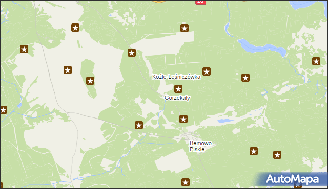 mapa Gorzekały, Gorzekały na mapie Targeo