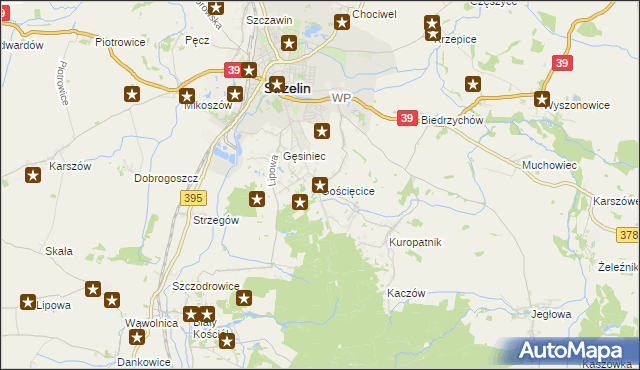 mapa Gościęcice, Gościęcice na mapie Targeo