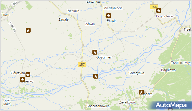 mapa Gościmiec, Gościmiec na mapie Targeo