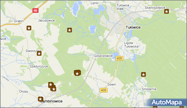 mapa Goszczowice, Goszczowice na mapie Targeo