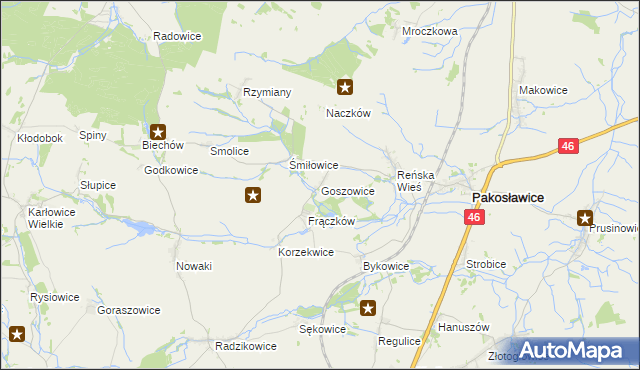 mapa Goszowice, Goszowice na mapie Targeo