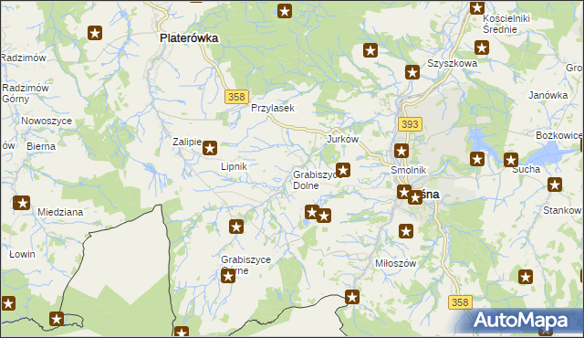 mapa Grabiszyce Dolne, Grabiszyce Dolne na mapie Targeo